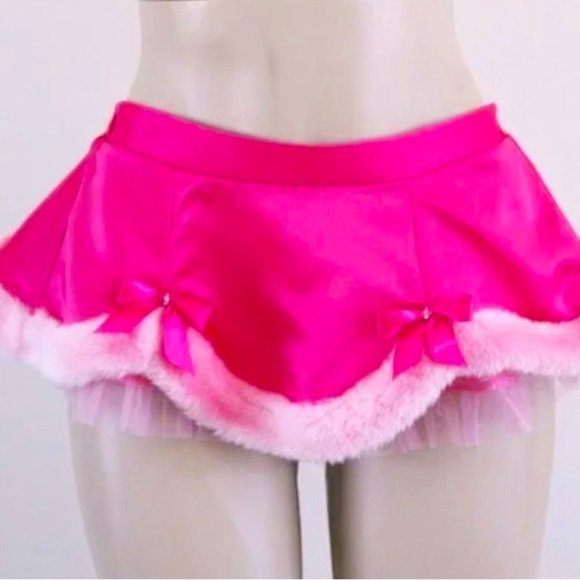 Victoria's Secret "Sexy Little Things" Limited Edition Skirt Pink Faux Fur OS - Picture 2 of 11